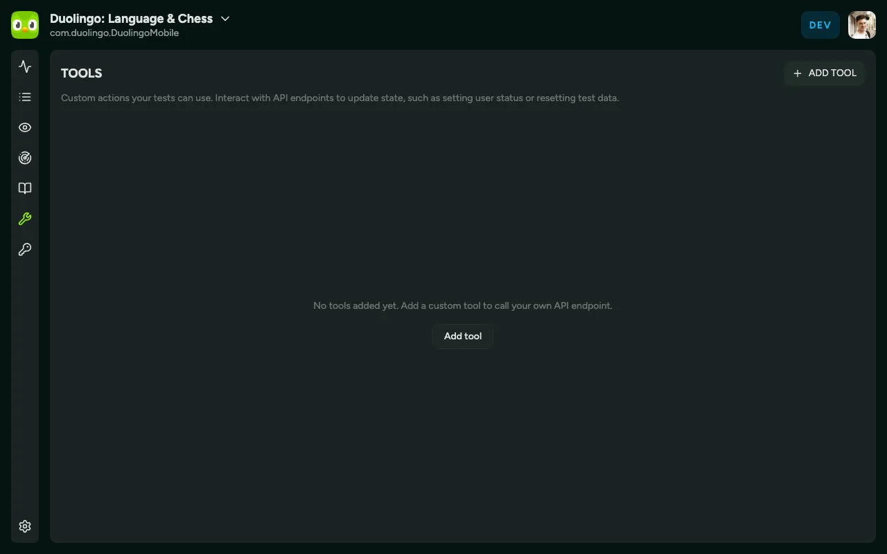 An app's tools